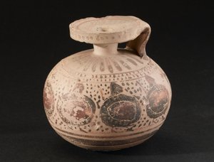 Hygiëne Gedecoreerd aardewerk vat, Korinthisch, 575-550 v.Chr.