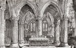 Interieur van Rosslyn Kapel, Roslin, Midlothian, Schotland door . .