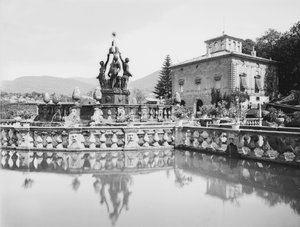 Hoofdfontein bij de Villa Lante in Bagnaia aan de rand van Viterbo