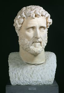 Portretbuste van keizer Antoninus Pius (86-161) uit de Baden van Caracalla, Rome, ca. 140