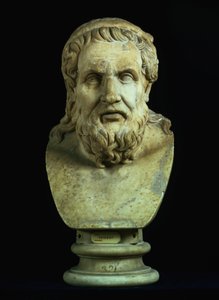 Portretbuste mogelijk van Hesiodus (8e eeuw v.Chr.) of Homerus (8e eeuw v.Chr.), kopie van Grieks origineel uit de 5e eeuw v.Chr.
