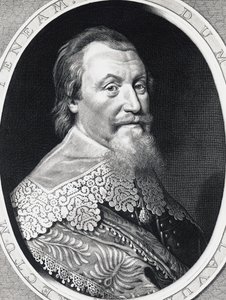 Portret van Axel Gustafsson Oxenstierna, rijkskanselier van Zweden, gravure door William Walcutt