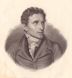 Portret van de Italiaanse beeldhouwer Antonio Canova, kopergravure door A Locatelli naar schilderij van Giuseppe Bossi door William Walcutt