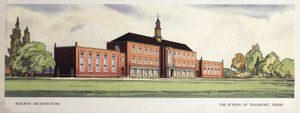 Spoorwegarchitectuur: de School of Transport, Derby, begin jaren 1950 door Frederick (attr. to) Barnard