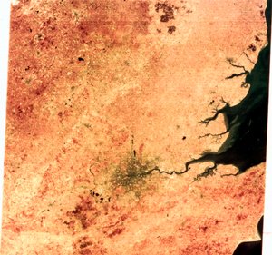 Satellieten, aardobservatie, VS Landsat-beeld van Zuidoost-Engeland