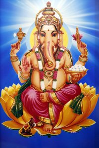 Shiva hindoetempel. Ganesha of Ganapati: de olifantengehoofdige hindoegod