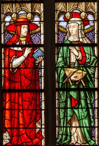 Glas-in-loodraam van de kathedraal van Saint Etienne de Sens door . .