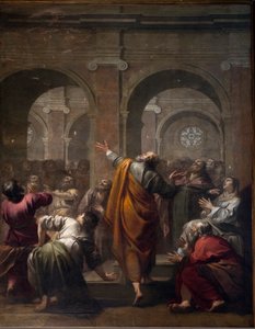 De nederdaling van de Heilige Geest, mei 1634 door Jacques Blanchard (1600-1638). Kathedraal Notre Dame de Paris - Parijs 4 - XIIIe, XIIIe, XIXe, rehabilitatie door Viollet-le-Duc