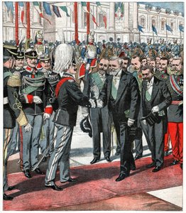 Victor Emmanuel III en Emile Loubet door . .
