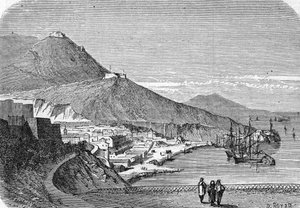 Uitzicht op de haven van Oran, Algerije