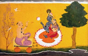 Jayadeva aanbidt Radha en Krishna