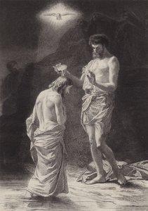 Doop van Christus door after Albert Robida