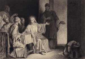 Christus geneest de man met waterzucht door after Albert Robida