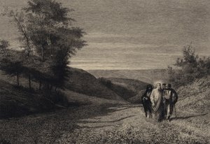 Jezus en zijn discipelen op weg naar Caesarea door after Albert Robida