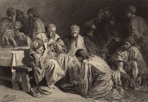 Jezus wast de voeten van de discipelen