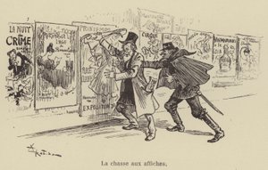 De jacht op affiches door after Albert Robida