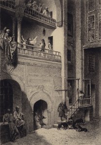 Lazarus en de rijke man door after Albert Robida