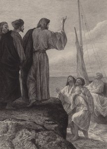 De roeping van Jakobus en Johannes door after Albert Robida