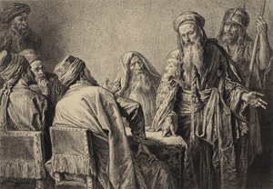 De officieren van de hogepriesters door after Albert Robida