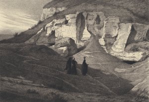De vrouwen brengen zoete specerijen naar het graf door after Albert Robida