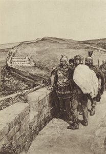 Een Generaal kijkt uit vanaf de Muur van Hadrianus door after Amedee Forestier