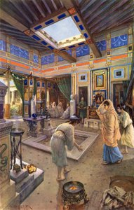Huiselijk leven van de oude Romeinen door after Amedee Forestier