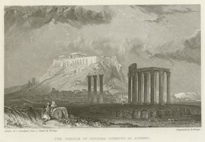 De Tempel van Jupiter Olympus in Athene door after C. Stanfield