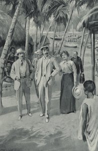 Robert Louis Stevenson en zijn vrienden arriveren in Samoa