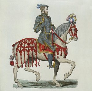 Hendrik II als kapitein van de huishoudelijke cavalerie