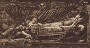 De Schone Slaapster door after Edward Coley Burne Jones