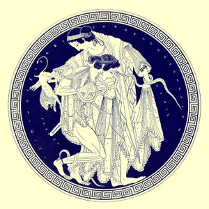 Peleus en Thetis, illustratie uit Griekse Vaas Schilderijen door J. E. Harrison en D. S. MacColl, gepubliceerd 1894