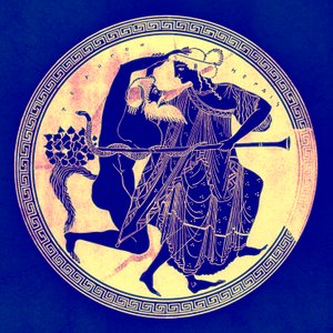Satyr en Maenade, illustratie uit Griekse Vaas Schilderijen door J. E. Harrison en D. S. MacColl, gepubliceerd 1894
