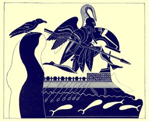 De geest van Patroklos, illustratie uit Griekse Vaas Schilderijen door J. E. Harrison en D. S. MacColl, gepubliceerd 1894