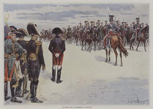 Napoleon inspecteert troepen van de Poolse Lichte Cavalerie in Bayonne door after Felicien baron de Myrbach Rheinfeld