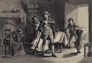 Een Minuteman die zich voorbereidt op oorlog door after Felix Octavius Carr Darley