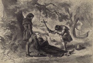 Dood van pater Marquette door after Felix Octavius Carr Darley