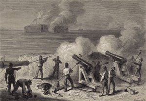 De aanval op Fort Sumter door after Felix Octavius Carr Darley