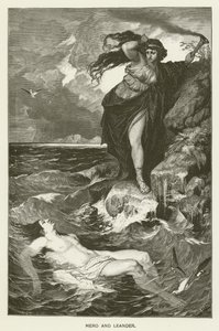 Hero en Leander door after Ferdinand Keller