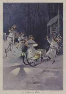 De Nieuwjaarspostbode door after Firmin Bouisset