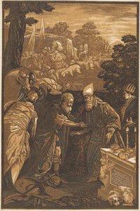 Melchizedek Zegent Abraham door after Francesco Bassano II John Baptist Jackson