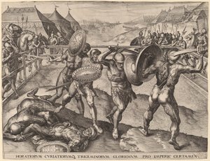 Slag van de Horatii en de Curiatii door after Frans Floris I