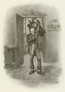 Bob Cratchit en Tiny Tim door after Frederick Barnard