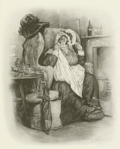 Mevrouw Gamp door after Frederick Barnard