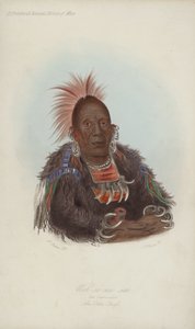 Wah-ro-nee sah, De Omringende, Een Ottoe Hoofdman (aquatint)