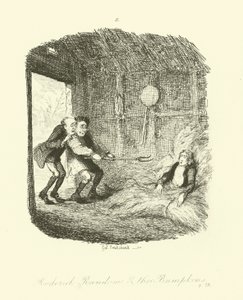 Illustratie voor Roderick Random door Tobias Smollett door after George Cruikshank