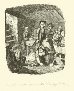 Illustratie voor Roderick Random door Tobias Smollett door after George Cruikshank