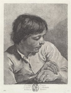 Een Jonge Man met Gekruiste Handen door after Giovanni Battista Piazzetta Pietro Scattaglia and Innocente Alessandri