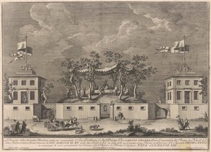 De Tweede Machine voor de Chinea van 1759: Een "Deliziosa" met een Bacchanaal door after Giuseppe Palazzi Giuseppe Vasi after Paolo Posi