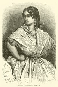 Jonge vrouw op de markt van Valencia door Gustave after Dore