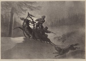 Lapse Boeren achtervolgd door Wolven door Gustave after Dore